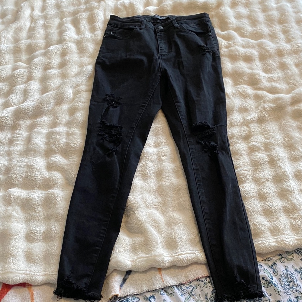 Judy Blue Black Distressed Skinny Jeans
